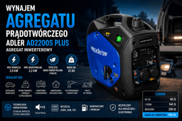 Adler agregat inwerterowy  AD-2200S PLUS – 2,2 kW  na wynajem