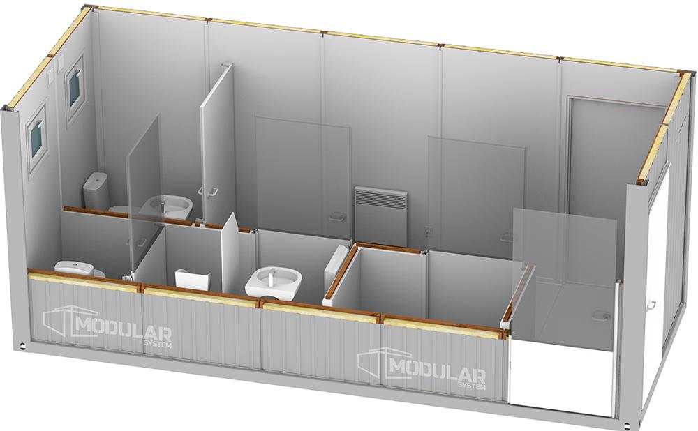 Kontener Sanitarny z korytarzem na wynajem