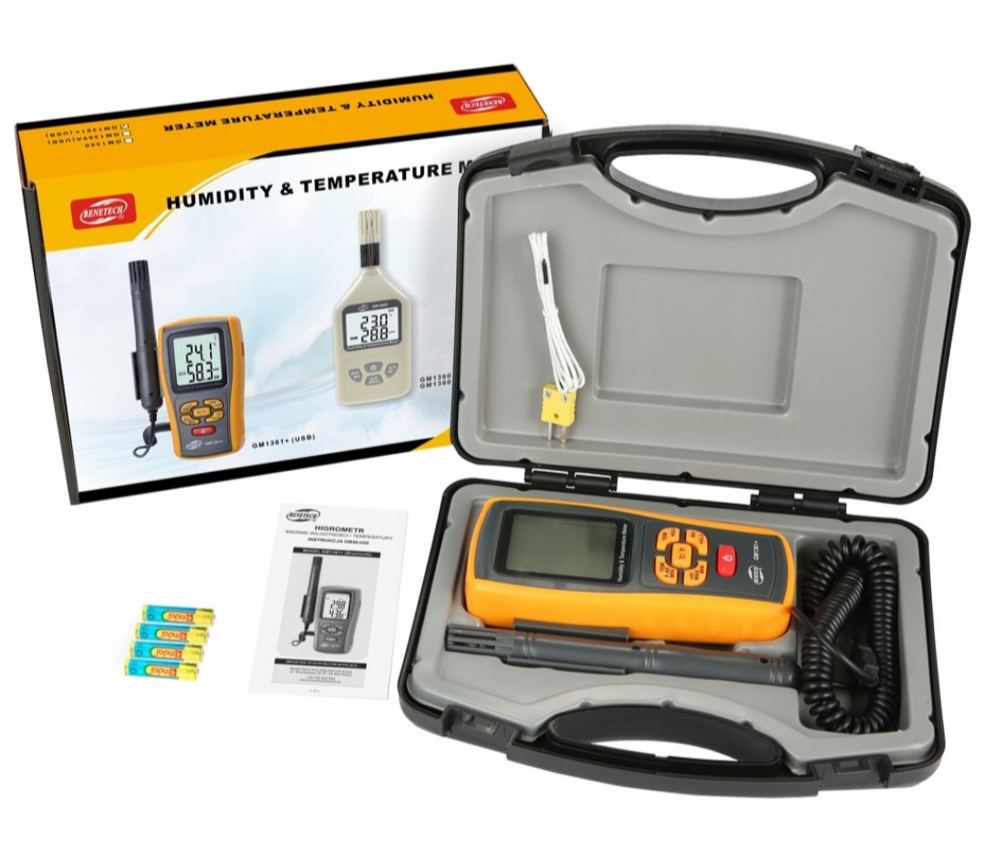 Miernik wilgotności powietrza TERMO HIGROMETR BENETECH GM1361+ na wynajem