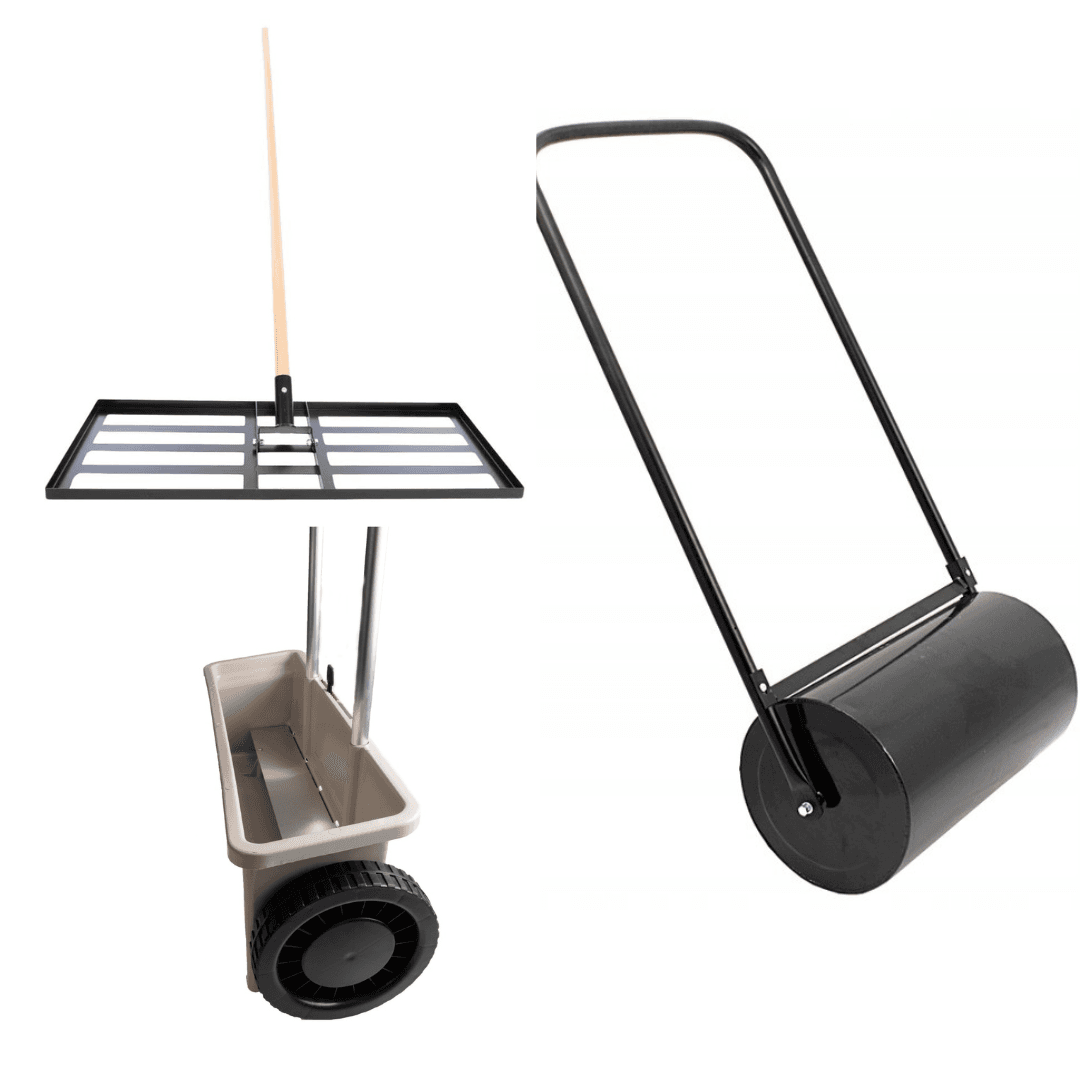 Zestaw do Regeneracji Trawnika Walec + Niwelator Terenu + Siewnik na wynajem