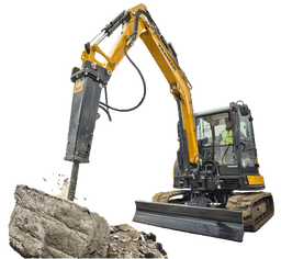 Yanmar  ViO80 z młotem 380 kg na wynajem