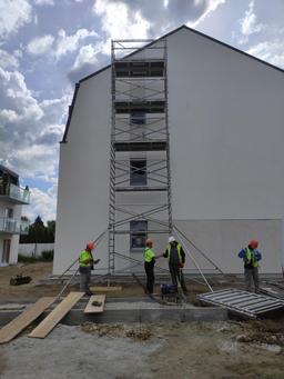 Rusztowanie aluminiowe szerokie wysokość robocza 10m na wynajem