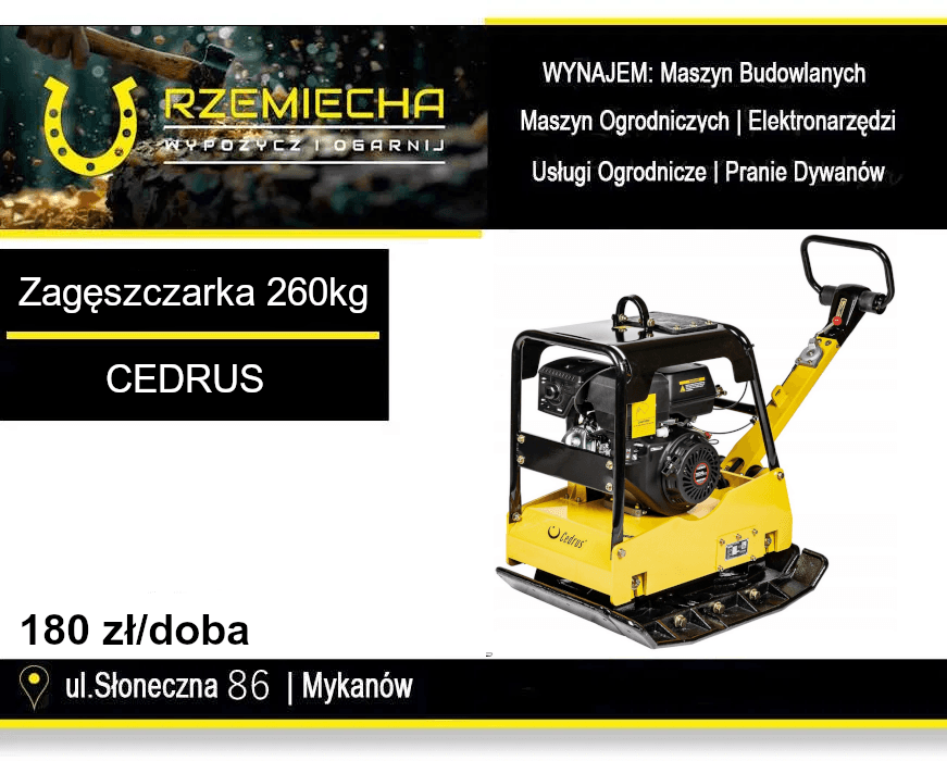 Zagęszczarka CEDRUS ZG05 260 kg z rewersem na wynajem - 1