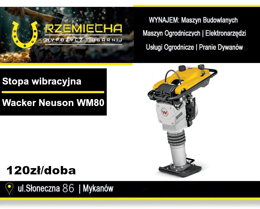 Stopa Wibracyjna, Skoczek Wacker Neuson wm80 na wynajem - 1