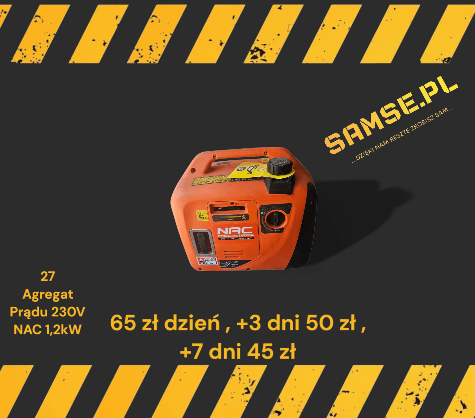 Agregat jednofazowy NAC GIG 11 SE na wynajem