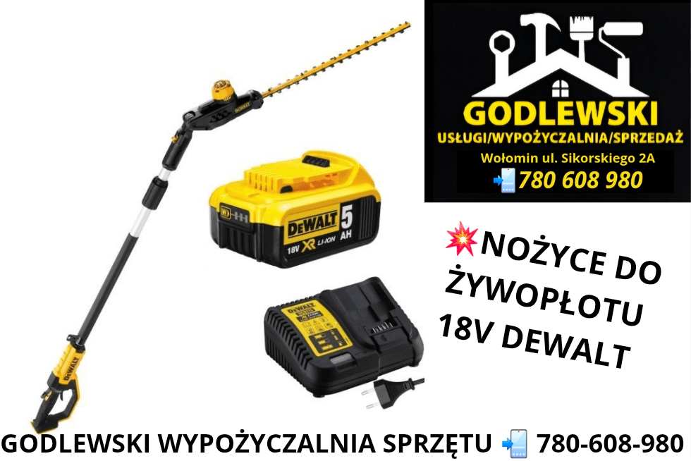 DeWALT Nożyce do żywopłotu na wysięgniku na wynajem