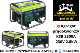 Moc nominalna (w kW): 2,5 Agregat prądotwórczy  na wynajem