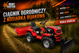 Ciągnik + kosiarka bijakowa 18KM 4x4 90cm na wynajem