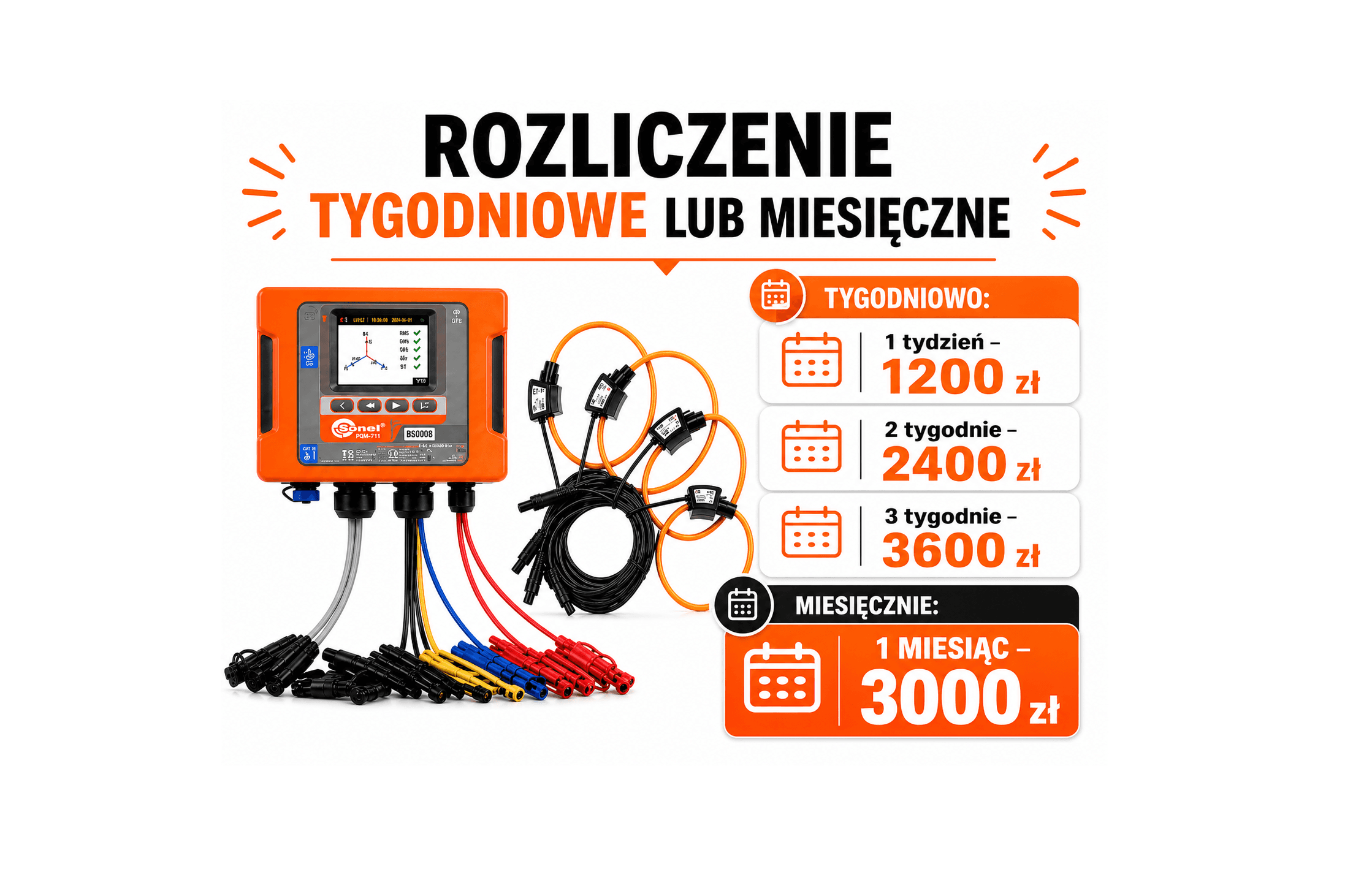 Rejestrator, Analizator jakości zasilania SONEL PQM-711 Pro na wynajem - 1