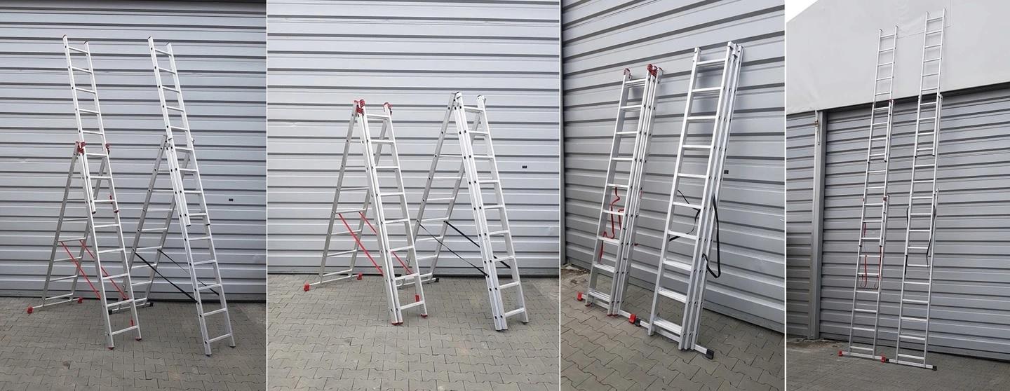 Drabina aluminiowa 3-elementowa 3×9 na wynajem