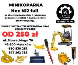 Minikoparka NEX N12 na wynajem