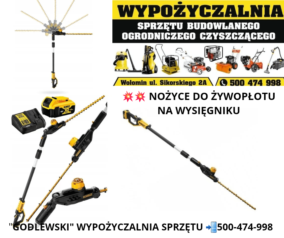DeWALT Nożyce do żywopłotu na wysięgniku na wynajem