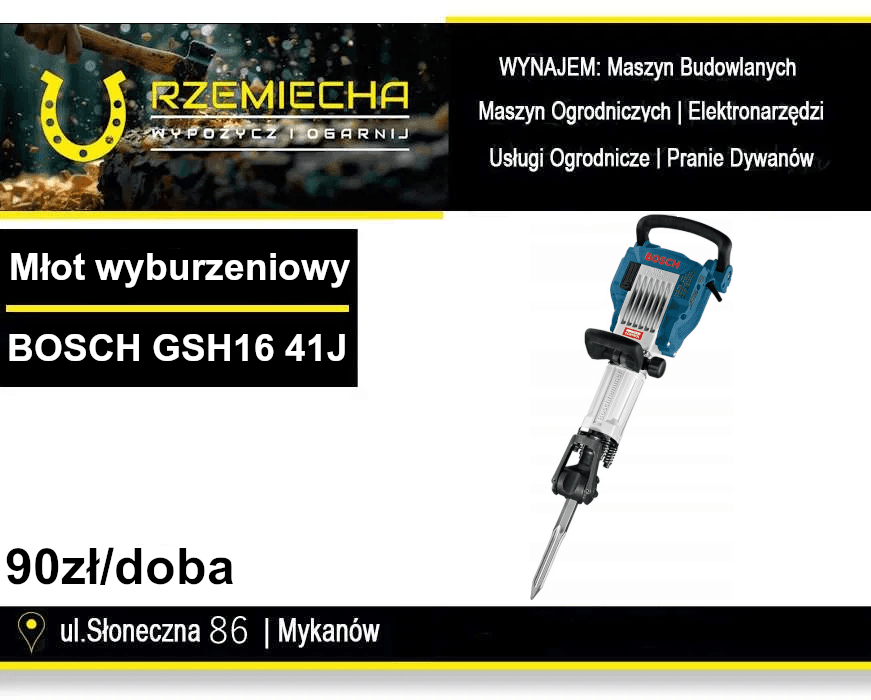 Młot wyburzeniowy BOSCH GSH16 41J na wynajem