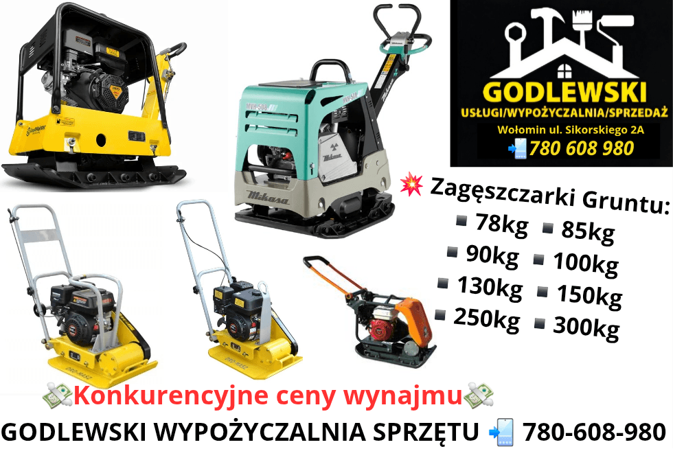 Loncin Zagęszczarki od 78kg-300kg na wynajem