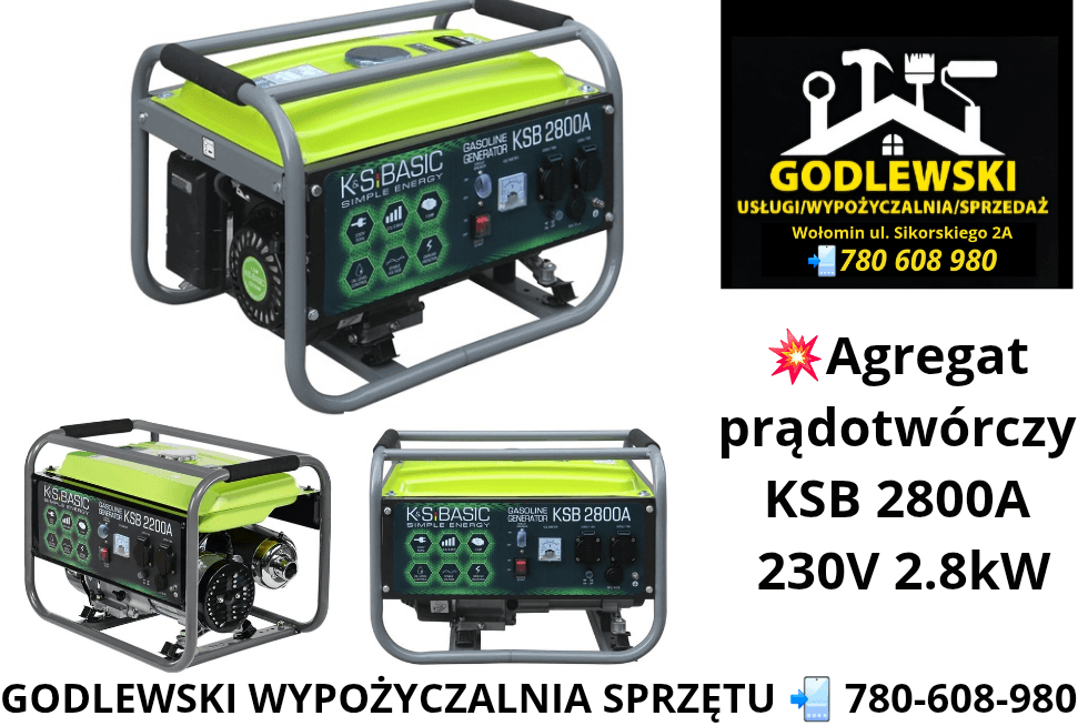 Moc nominalna (w kW): 2,5 Agregat prądotwórczy na wynajem