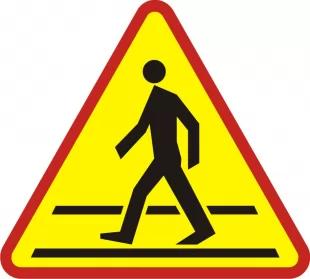 Znak ostrzegawczy drogowy A-16 przejście dla pieszych na wynajem. Zdjęcie 0